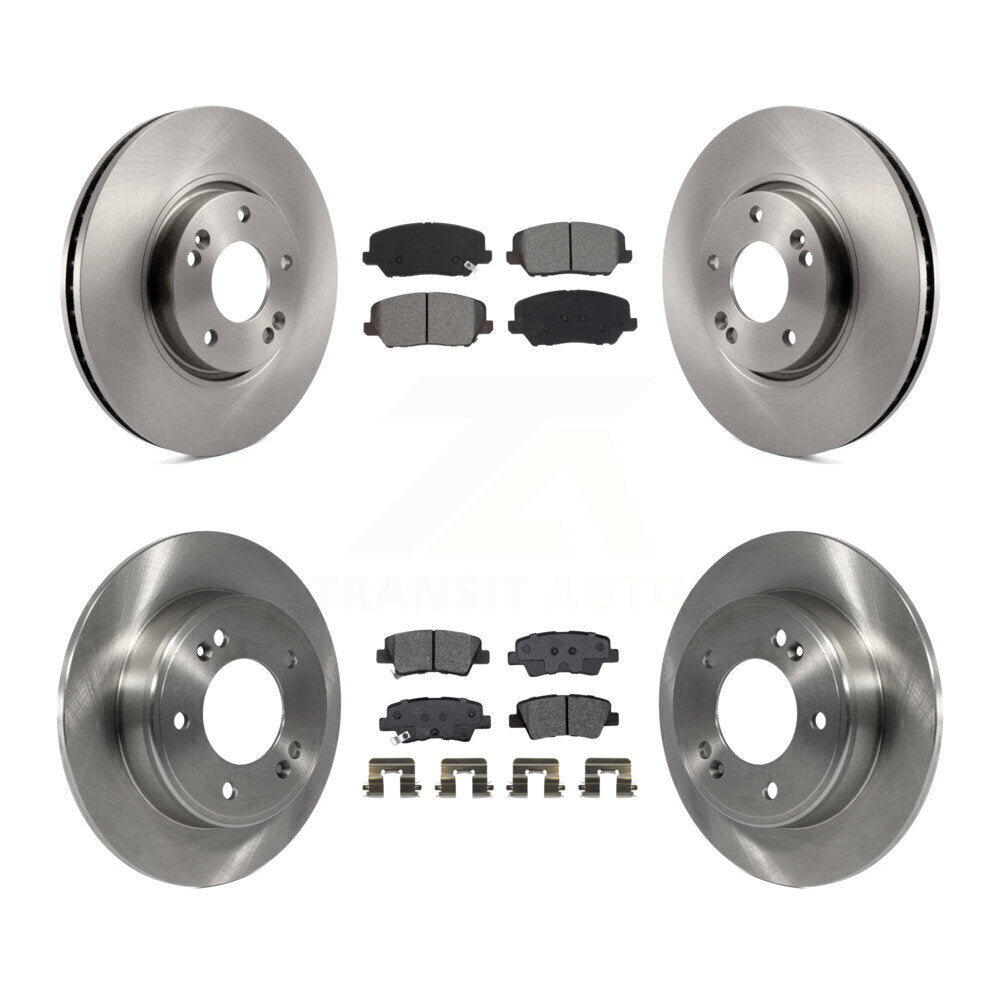 Front Rear Disc Brake Rotor & Semi-Metallic Pad Kit For Kia Forte Forte5 Hyundai Veloster K8S-102911