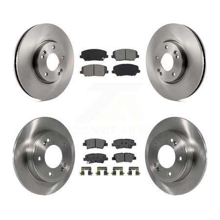 Front Rear Disc Brake Rotor & Semi-Metallic Pad Kit For Kia Forte Forte5 Hyundai Veloster K8S-102911