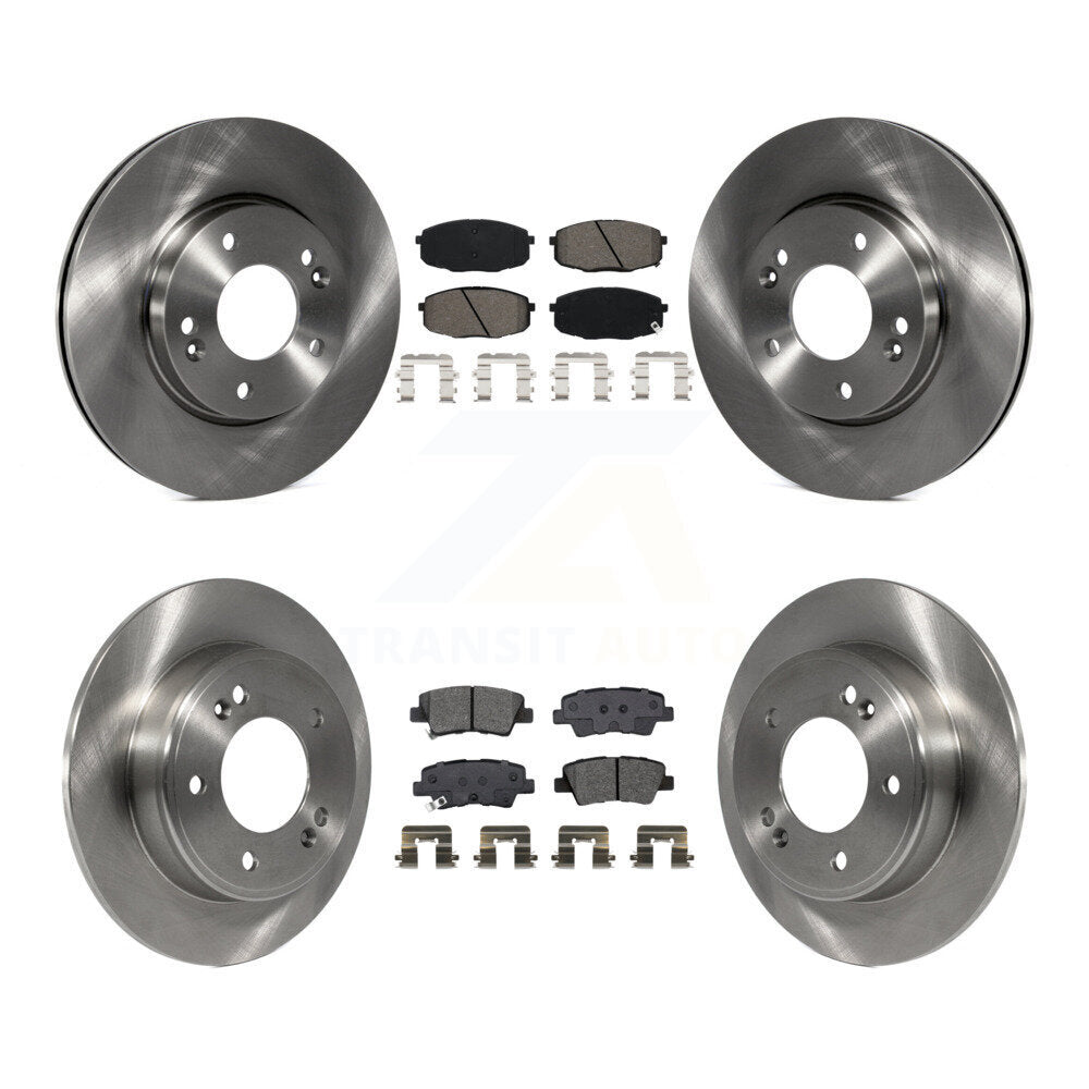 Front Rear Brake Rotor & Semi-Metallic Pad Kit For Kia Hyundai Forte Kona Soul Elantra GT K8S-102926