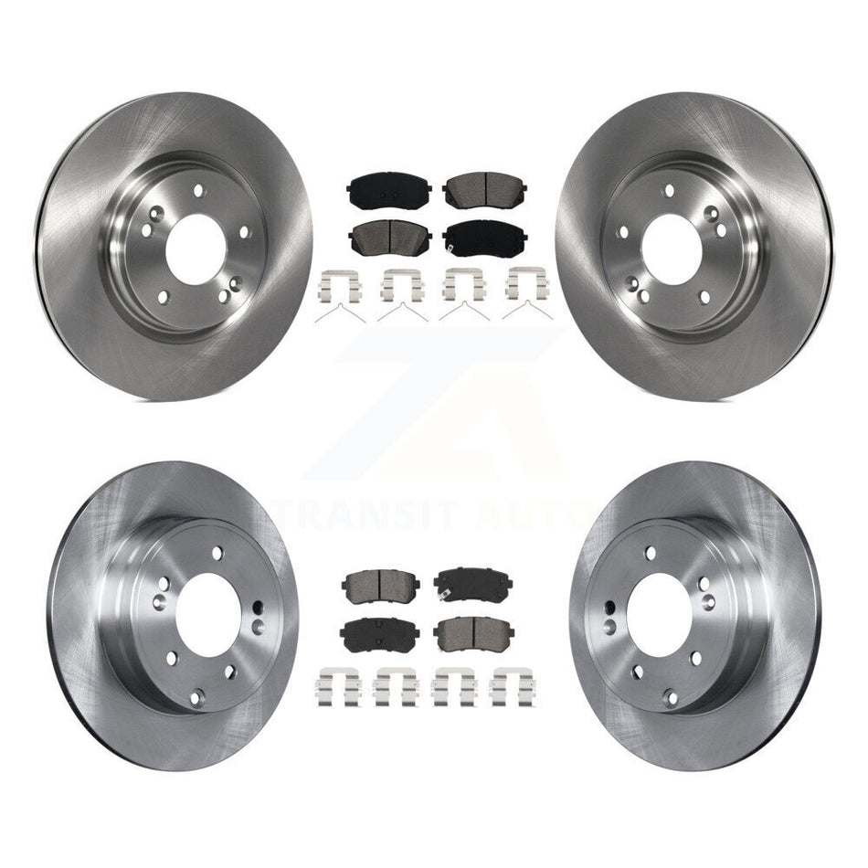 Front Rear Brake Rotor And Semi-Metallic Pad Kit For Kia Optima With Manual Parking K8S-102945