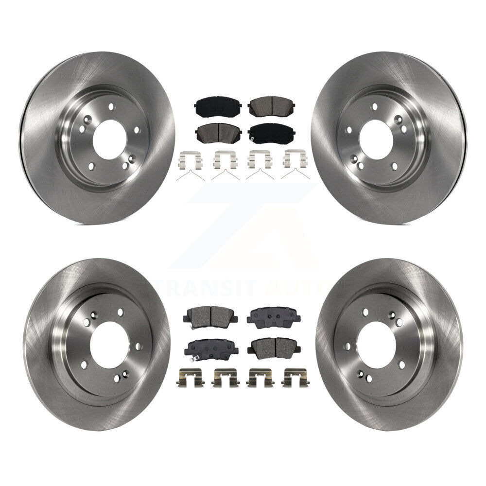 Front Rear Brake Rotor & Semi-Metallic Pad Kit For Kia Optima With Electric Parking K8S-102946