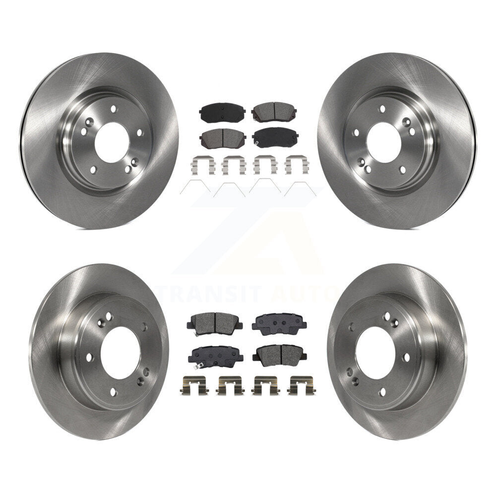 Front Rear Brake Rotors Semi-Metallic Pad Kit For 21 Kia Forte5 With Manual Parking K8S-102948