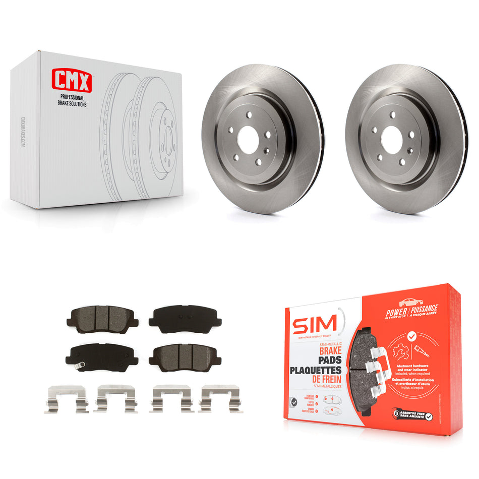 Rear Disc Brake Rotors And Semi-Metallic Pads Kit For 2015 Cadillac CTS 6.2L K8S-102958