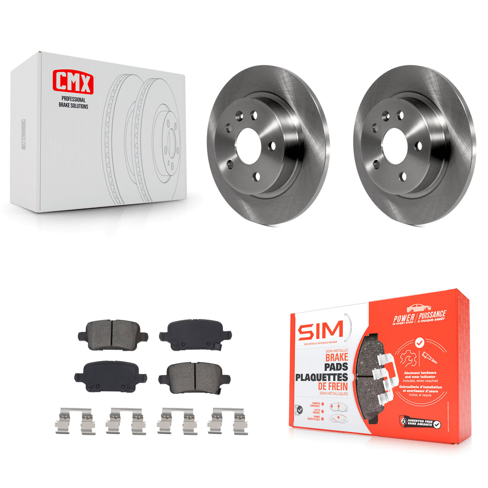Rear Disc Brake Rotors And Semi-Metallic Pads Kit For 2016 Chevrolet Cruze With 268mm Diameter Rotor K8S-102960