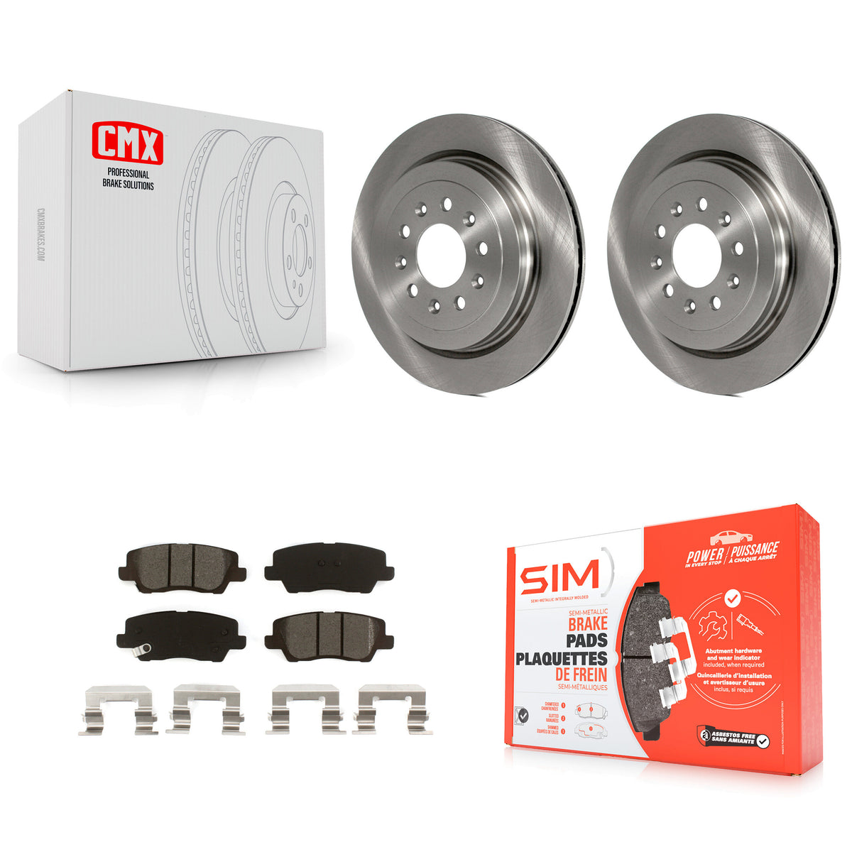 Rear Disc Brake Rotors And Semi-Metallic Pads Kit For Cadillac ATS K8S-102962