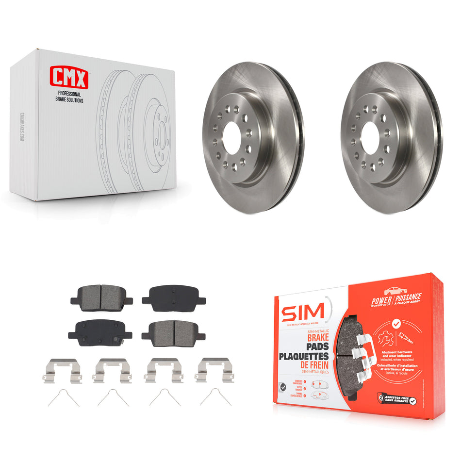 Rear Brake Rotor Semi-Metallic Pad Kit For Chevrolet Cadillac XT5 Traverse GMC Acadia XT6 K8S-102966