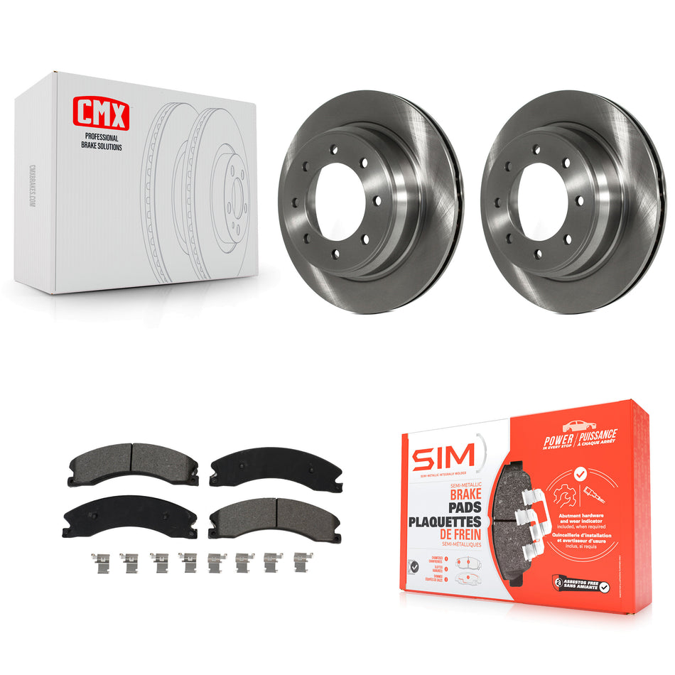 Rear Disc Brake Rotors And Semi-Metallic Pads Kit For 2012-2021 Nissan NV2500 NV3500 NV1500 K8S-102975