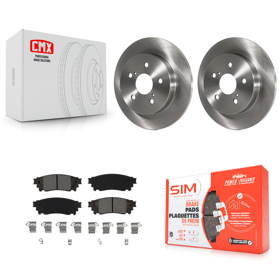 Rear Disc Brake Rotors And Semi-Metallic Pads Kit For Toyota Camry RAV4 Lexus NX200t C-HR NX300 ES350 Avalon NX300h ES300h UX250h UX200 ES250 Venza Corolla Cross K8S-102982
