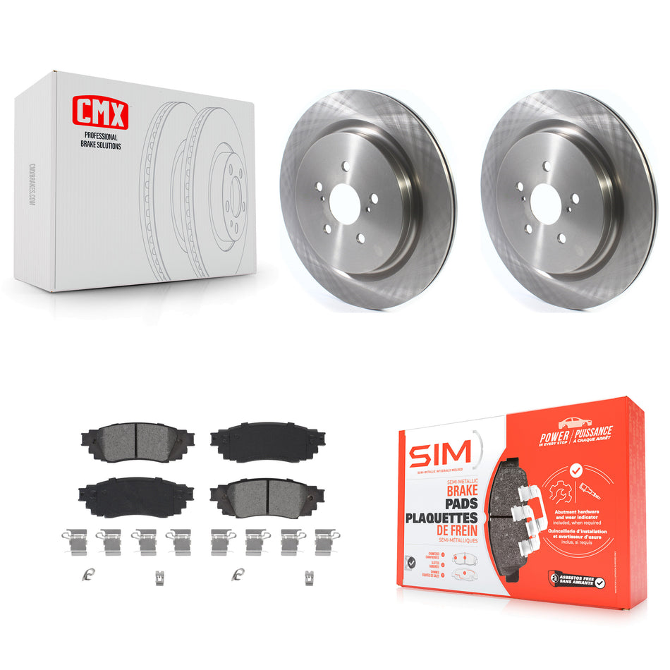 Rear Disc Brake Rotors And Semi-Metallic Pads Kit For Lexus RX350 RX450h RX350L RX450hL K8S-102983