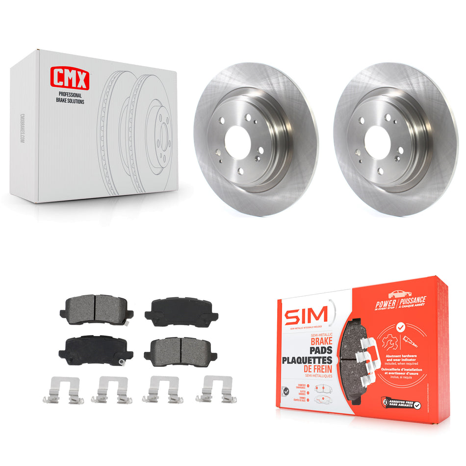 Rear Disc Brake Rotors And Semi-Metallic Pads Kit For 2017-2020 Acura MDX K8S-102986