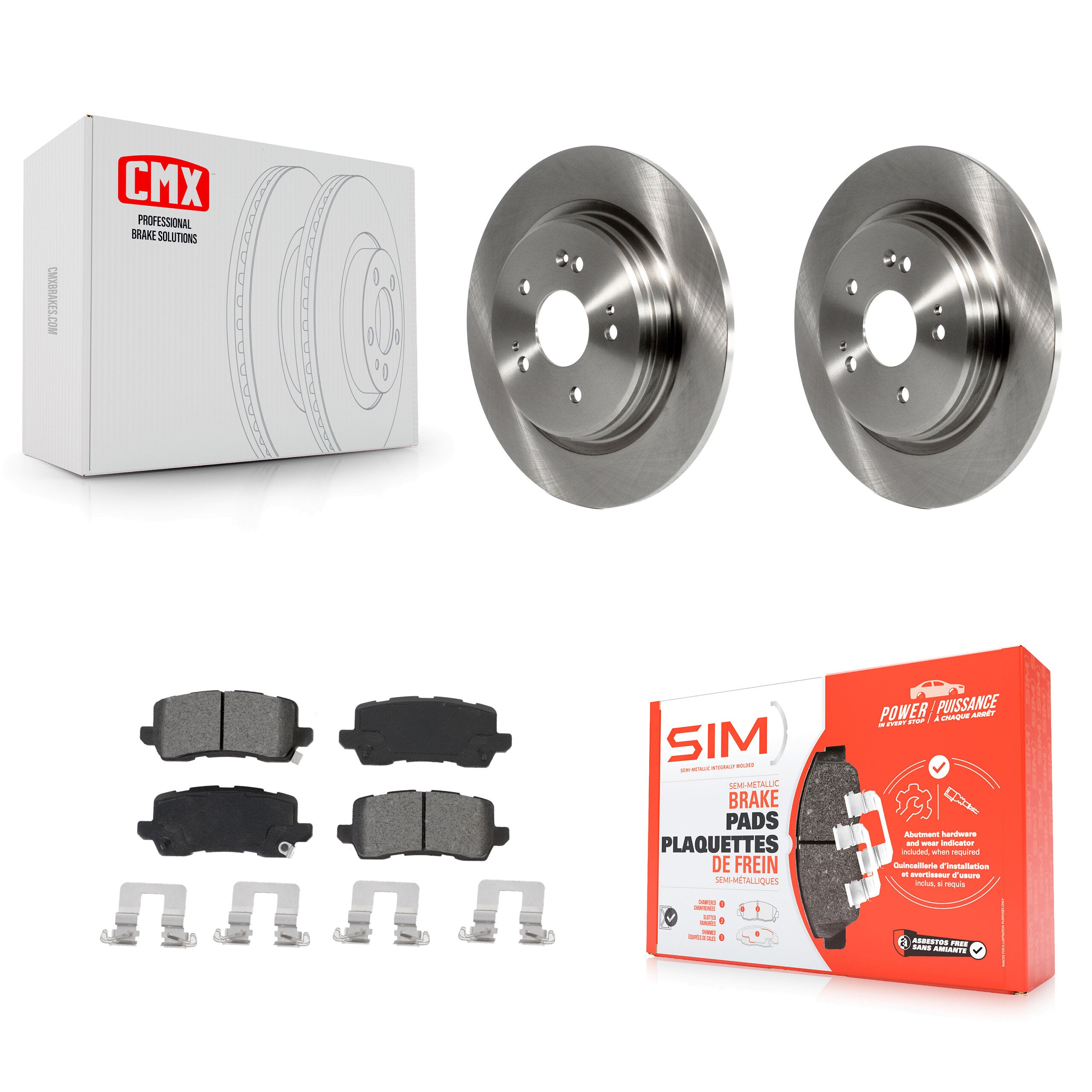Rear Disc Brake Rotors And Semi-Metallic Pads Kit For 2015-2020 Acura TLX K8S-102991