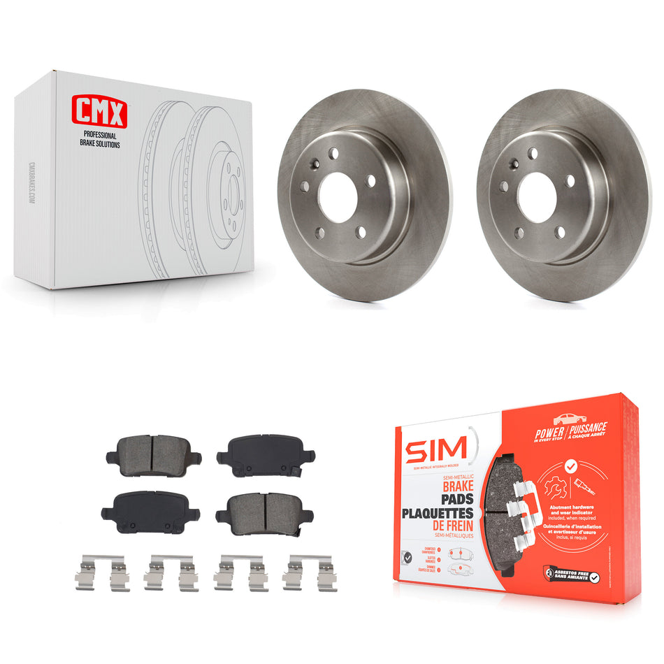 Rear Disc Brake Rotors And Semi-Metallic Pads Kit For Chevrolet Cruze Volt Bolt EV EUV K8S-102993
