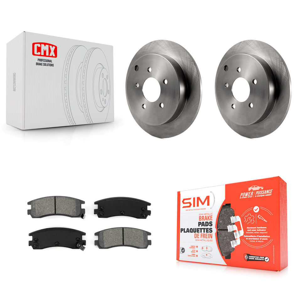 Rear Disc Brake Rotors And Semi-Metallic Pads Kit For Buick Rendezvous Chevrolet Venture Pontiac Montana Aztek Oldsmobile Silhouette K8S-103005
