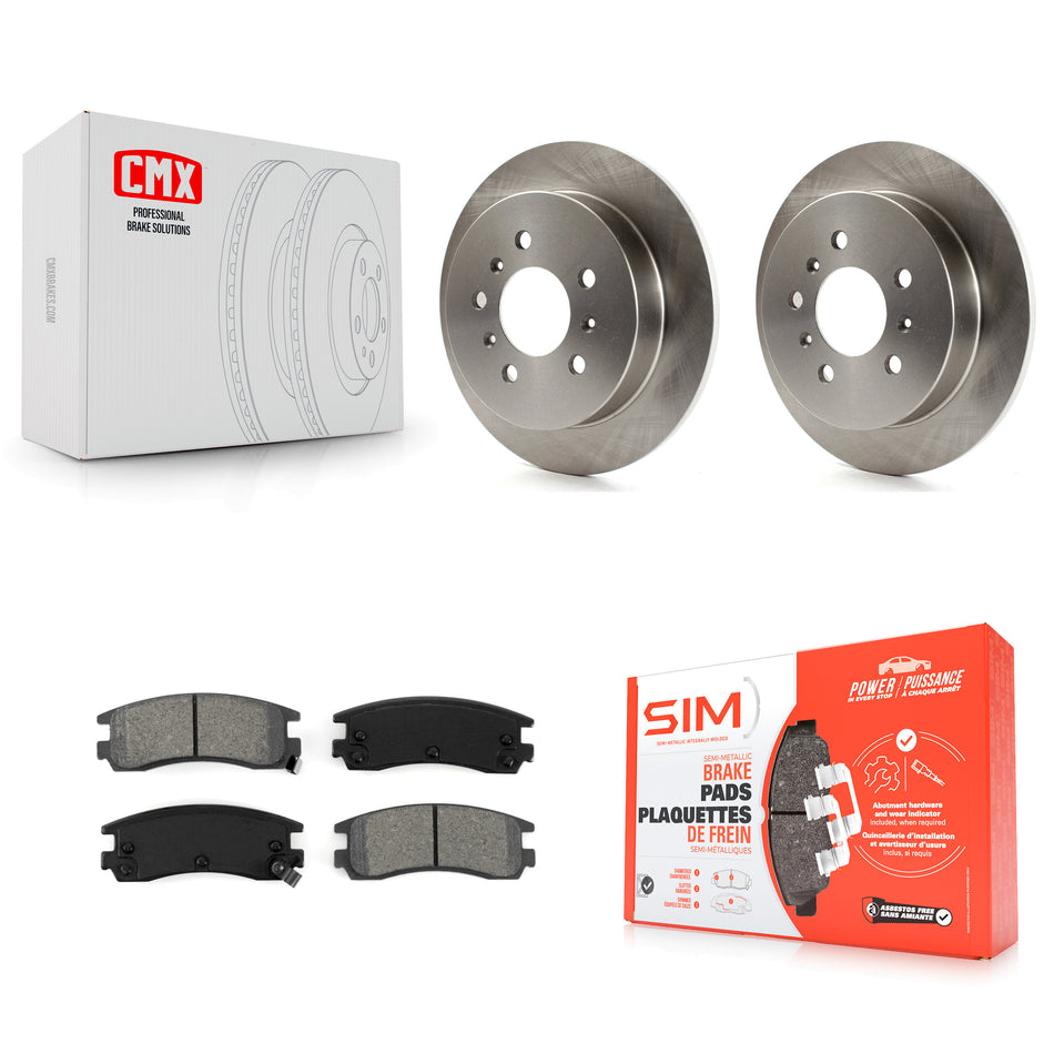 Rear Brake Rotor And Semi-Metallic Pad Kit For Chevrolet Impala Buick Pontiac Century Grand Am Monte Carlo Oldsmobile Prix Venture Alero Regal Intrigue LaCrosse Montana Trans K8S-103007