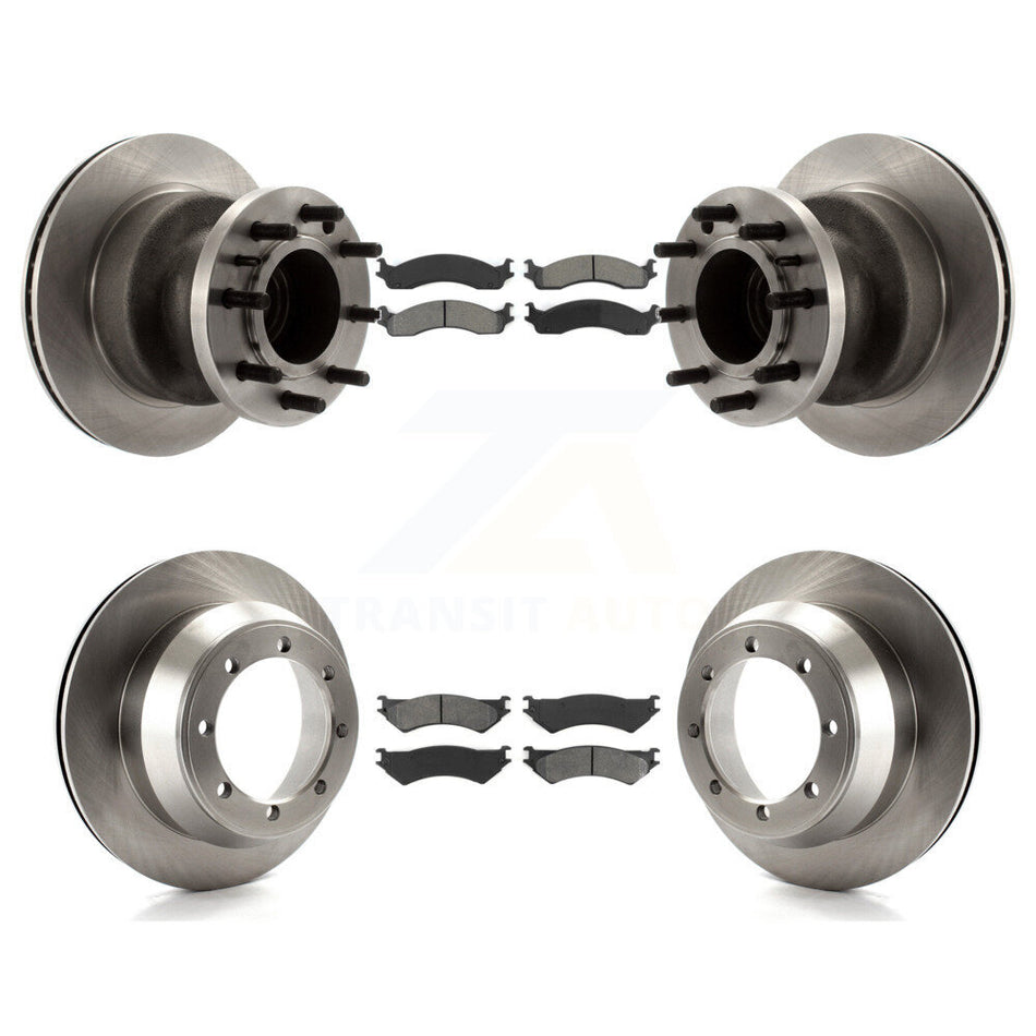 Front Rear Disc Brake Rotors And Semi-Metallic Pads Kit For Ford E-350 Super Duty Econoline Club Wagon K8S-103066