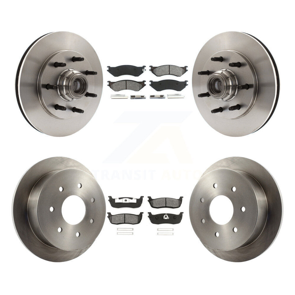 Front Rear Disc Brake Rotors And Semi-Metallic Pads Kit For Ford F-150 F-250 HD K8S-103073