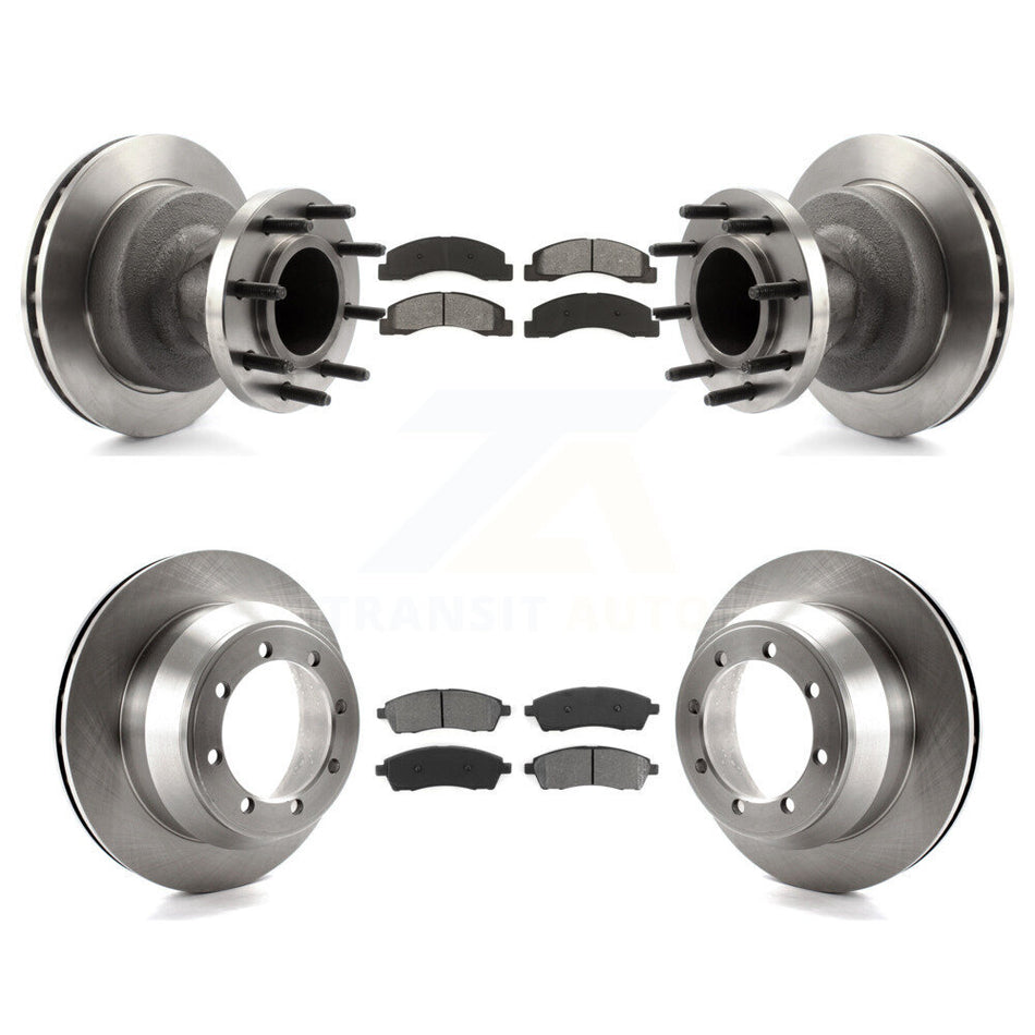 Front Rear Disc Brake Rotors And Semi-Metallic Pads Kit For Ford F-350 Super Duty K8S-103077