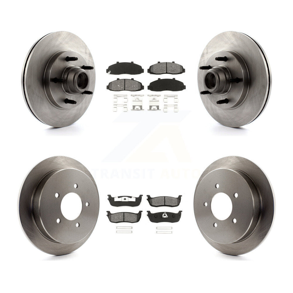 Front Rear Disc Brake Rotors And Semi-Metallic Pads Kit For Ford F-150 K8S-103080