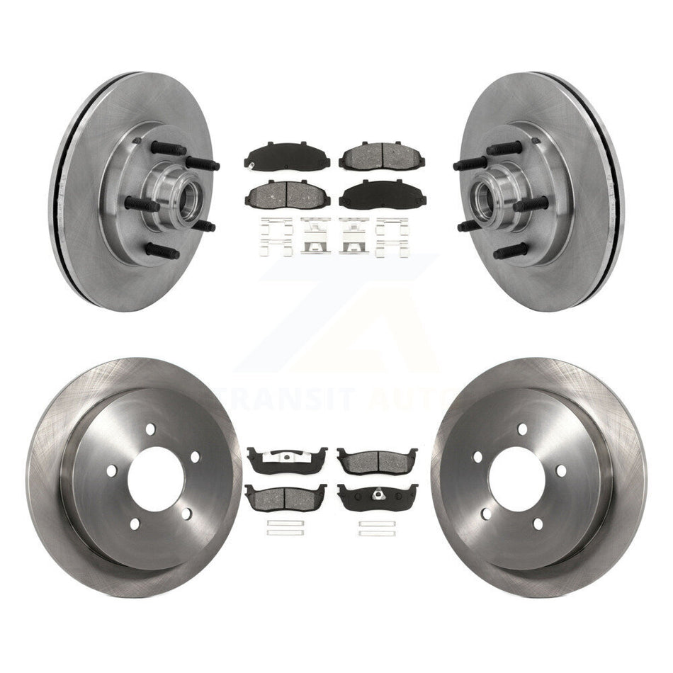 Front Rear Disc Brake Rotors And Semi-Metallic Pads Kit For 2002-2003 Lincoln Blackwood K8S-103082
