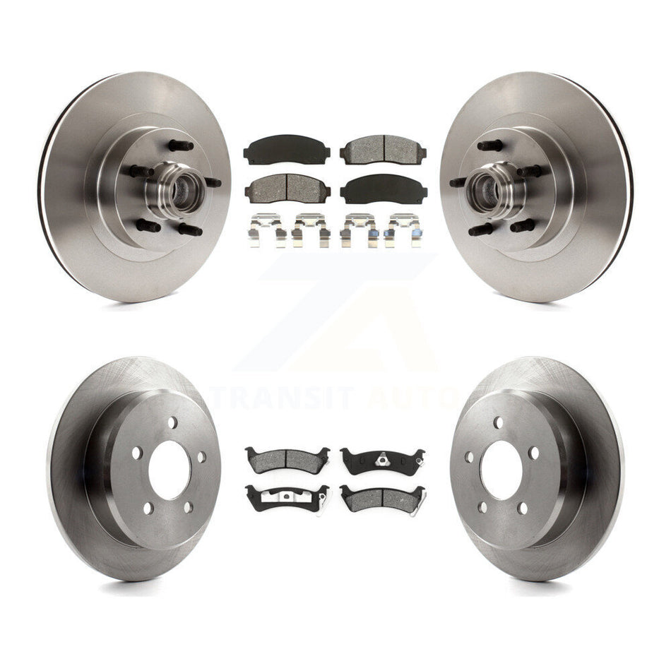 Front Rear Disc Brake Rotors And Semi-Metallic Pads Kit For Ford Explorer Sport Trac RWD K8S-103084