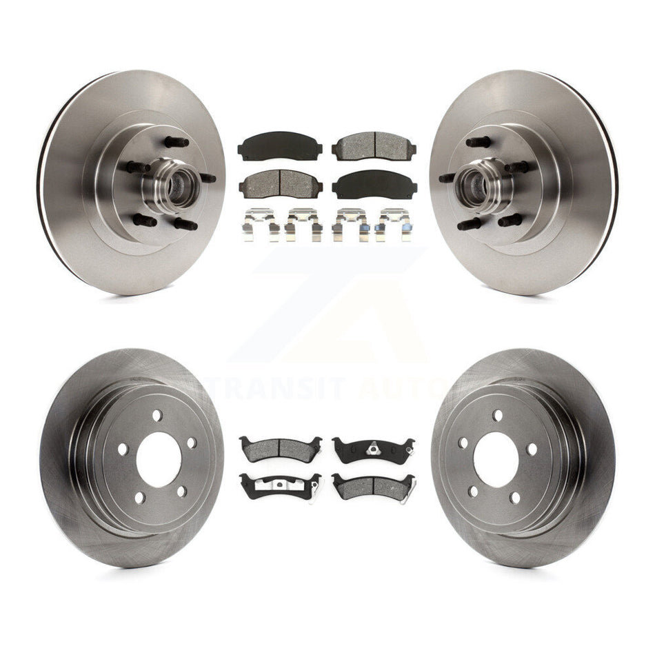 Front Rear Disc Brake Rotors And Semi-Metallic Pads Kit For Ford Explorer Sport Trac RWD K8S-103086