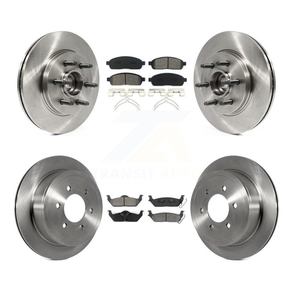 Front Rear Disc Brake Rotors And Semi-Metallic Pads Kit For Ford F-150 Lincoln Mark LT RWD K8S-103087