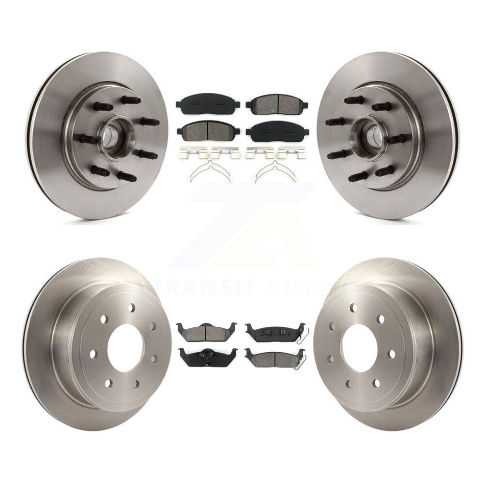 Front Rear Disc Brake Rotors And Semi-Metallic Pads Kit For Ford F-150 Lincoln Mark LT RWD K8S-103088