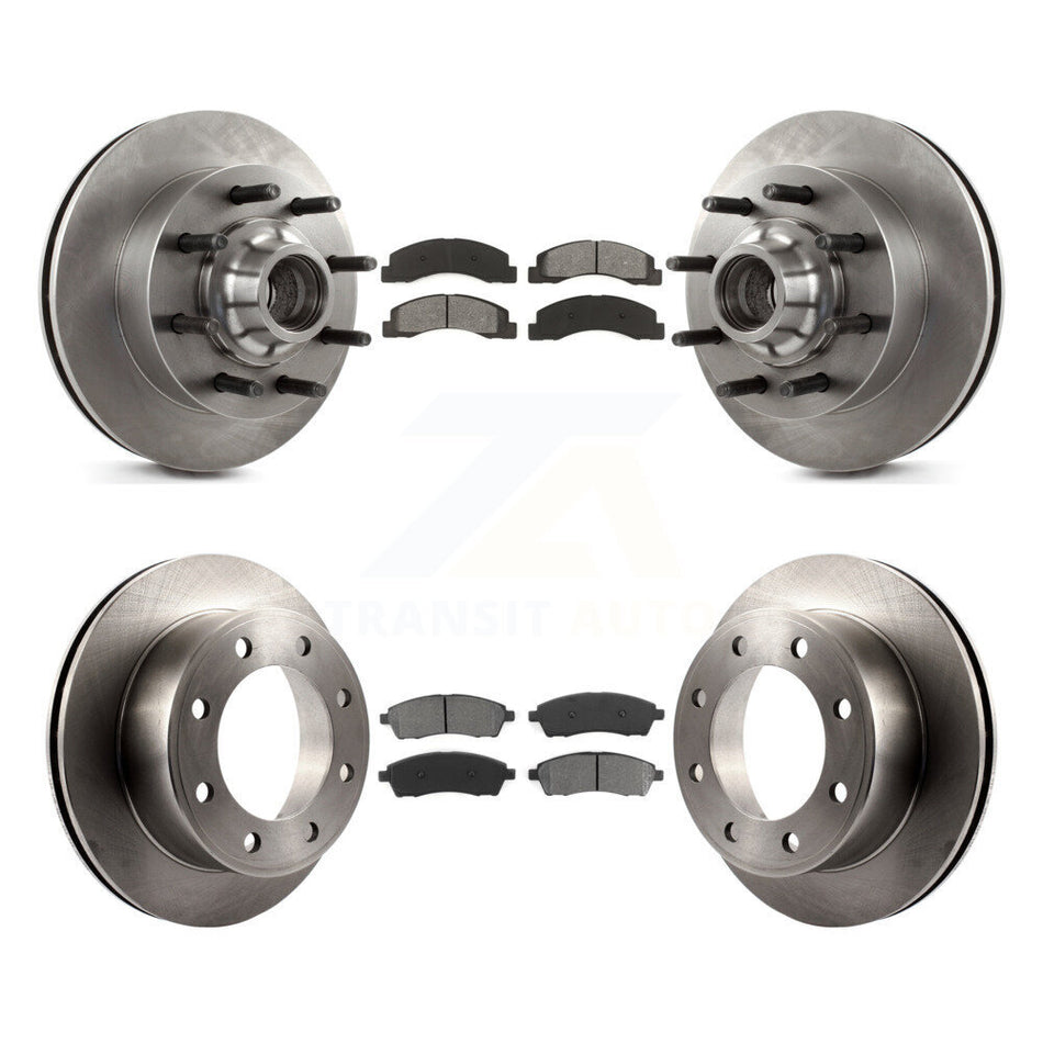 Front Rear Disc Brake Rotors And Semi-Metallic Pads Kit For 2003-2004 Ford F-250 Super Duty F-350 Excursion K8S-103089