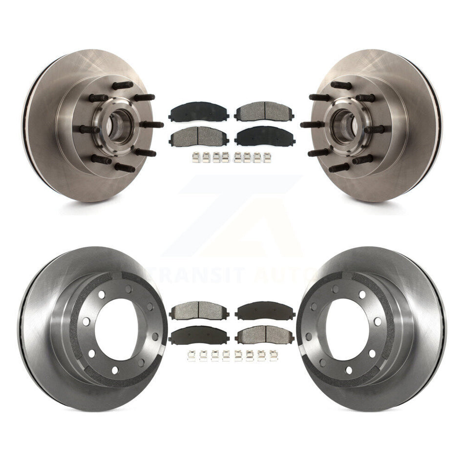 Front Rear Disc Brake Rotors And Semi-Metallic Pads Kit For 2013 Ford F-350 Super Duty Platinum with RWD 6.7L With Single Wheels K8S-103101