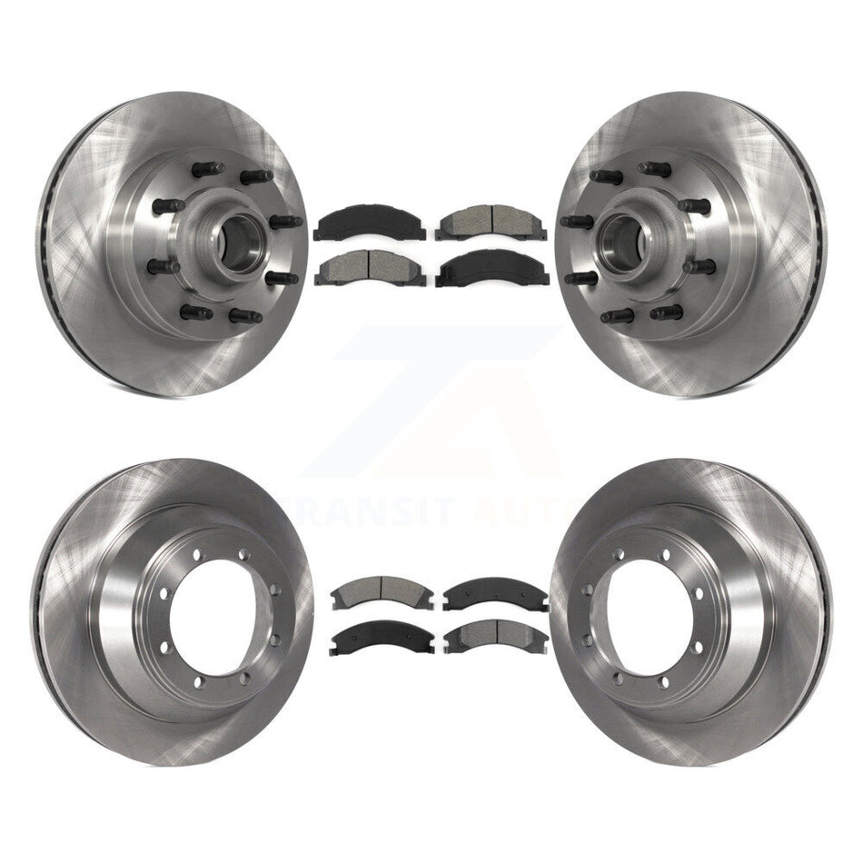 Front Rear Disc Brake Rotors And Semi-Metallic Pads Kit For 2009-2010 Ford E-450 Super Duty DIESEL engine With Single Wheels K8S-103103