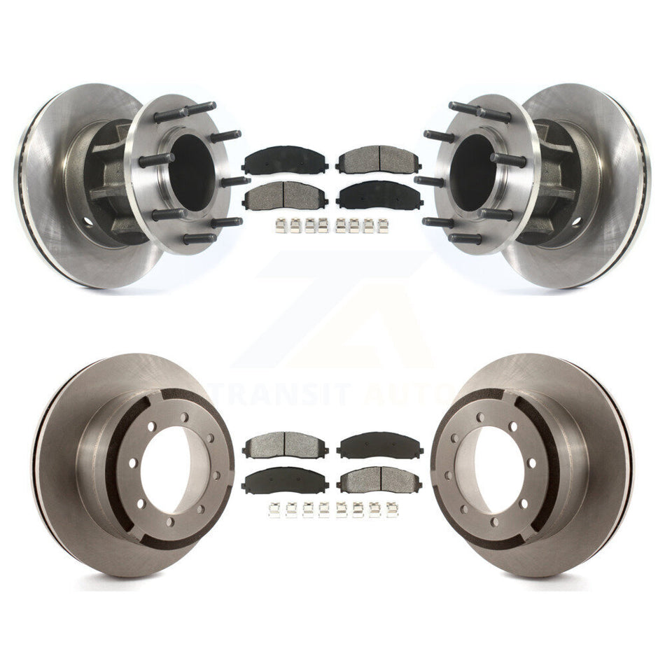 Front Rear Disc Brake Rotors And Semi-Metallic Pads Kit For Ford F-350 Super Duty F-250 With Dual Wheels K8S-103111