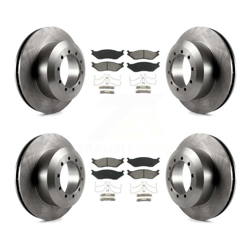 Front Rear Disc Brake Rotors And Semi-Metallic Pads Kit For Ford F59 F-53 Motorhome Chassis F-59 Commercial Stripped K8S-103125