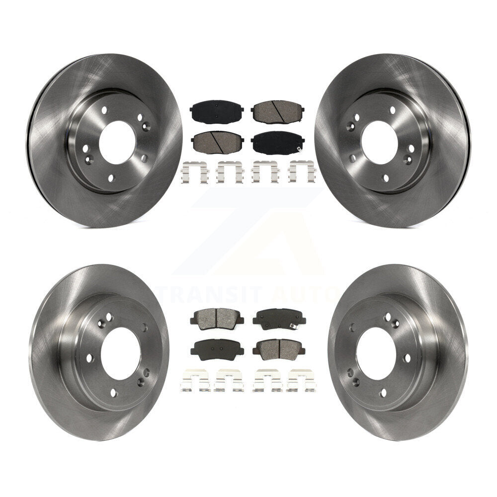 Front Rear Disc Brake Rotors And Semi-Metallic Pads Kit For 2014-2016 Kia Soul K8S-103140