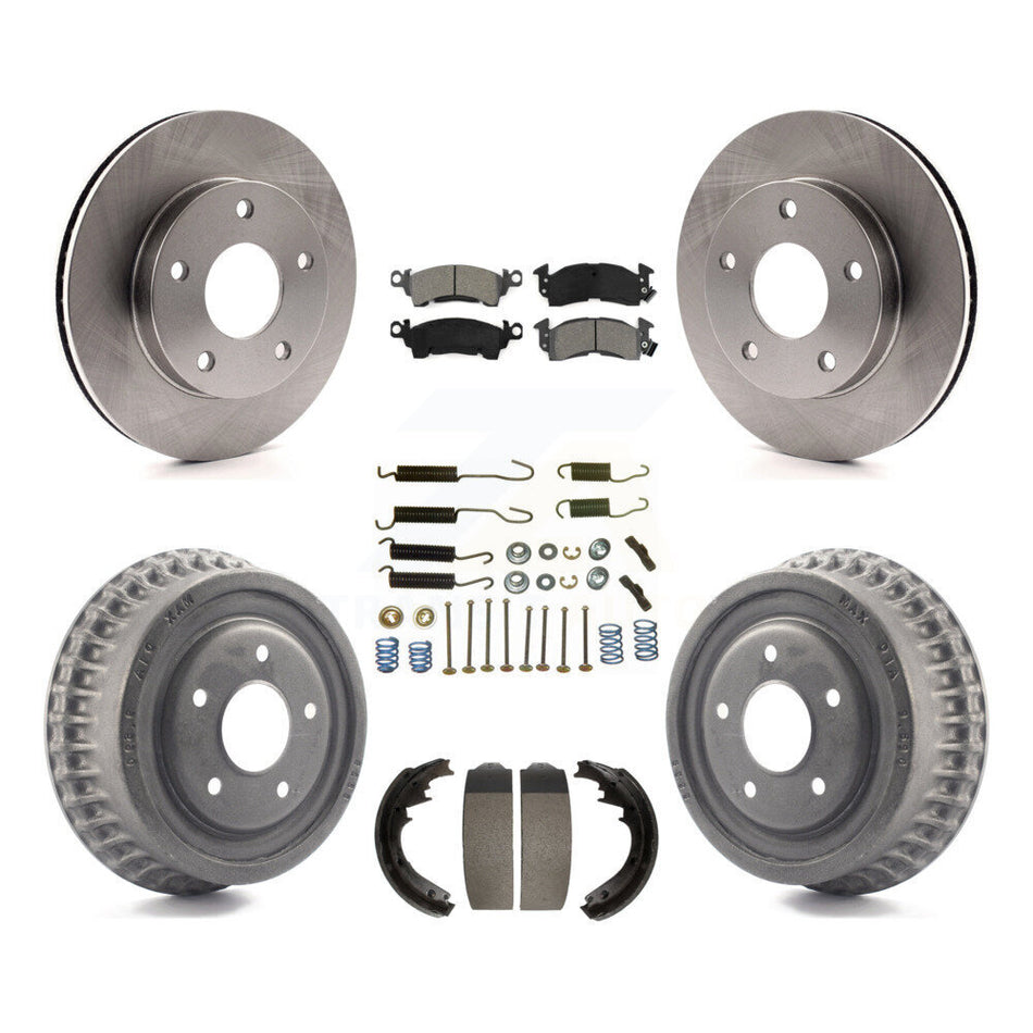 Front Rear Disc Brake Rotors Semi-Metallic Pads And Drum Kit (7Pc) For GMC Jimmy K8S-103146
