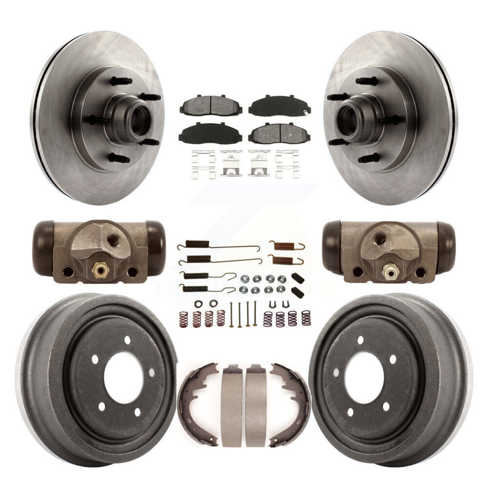Front Rear Disc Brake Rotors Semi-Metallic Pads And Drum Kit (9Pc) For Ford F-150 K8S-103160