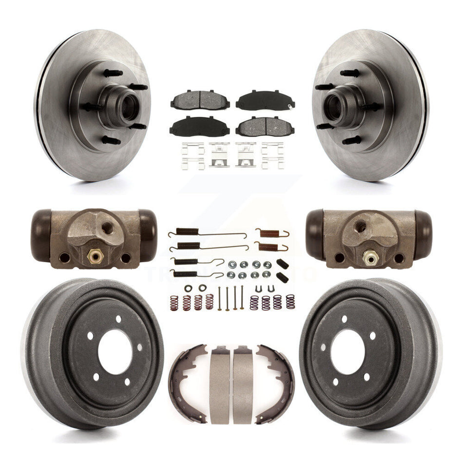 Front Rear Disc Brake Rotors Semi-Metallic Pads And Drum Kit (9Pc) For Ford F-150 K8S-103160