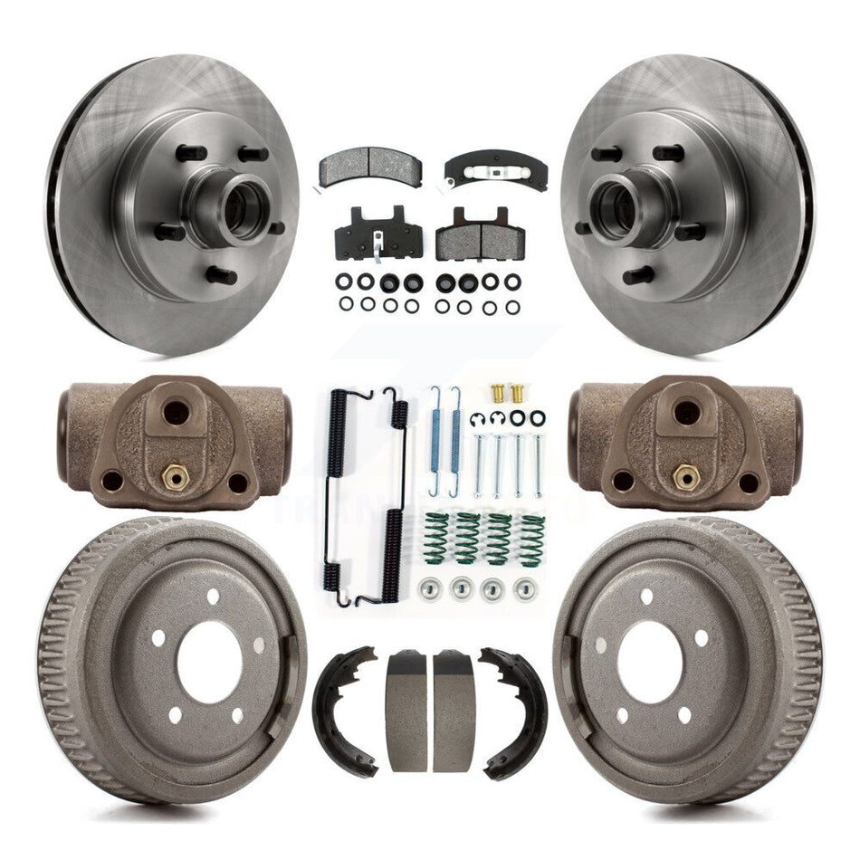 Front Rear Disc Brake Rotors Semi-Metallic Pads And Drum Kit (9Pc) For 1997 Chevrolet C1500 Suburban GAS engine With 10" Diameter K8S-103184
