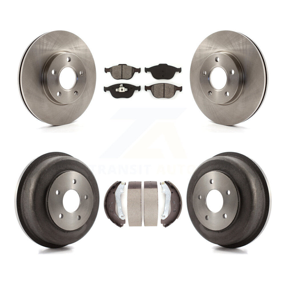 Front Rear Disc Brake Rotors Semi-Metallic Pads And Drum Kit For 2010-2013 Ford Connect K8S-103189