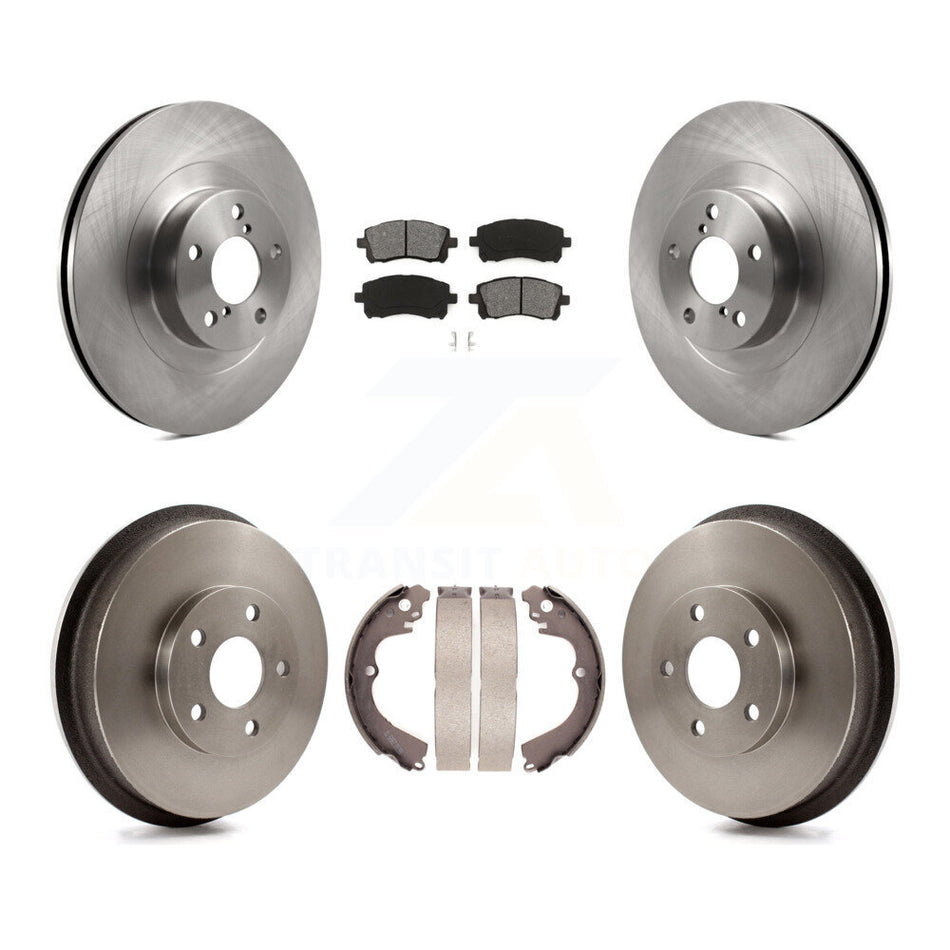 Front Rear Disc Brake Rotors Semi-Metallic Pads And Drum Kit For Subaru Impreza WRX K8S-103208