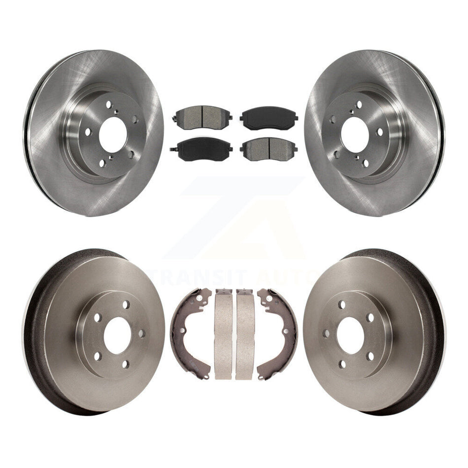 Front Rear Disc Brake Rotors Semi-Metallic Pads And Drum Kit For 2002-2004 Subaru Impreza Outback RS TS K8S-103209