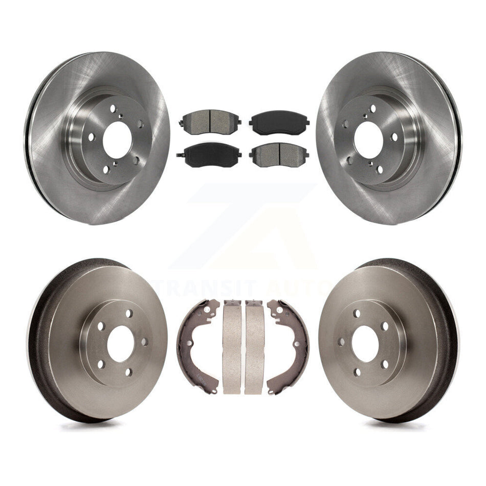 Front Rear Disc Brake Rotors Semi-Metallic Pads And Drum Kit For 2002-2004 Subaru Impreza Outback RS TS K8S-103209
