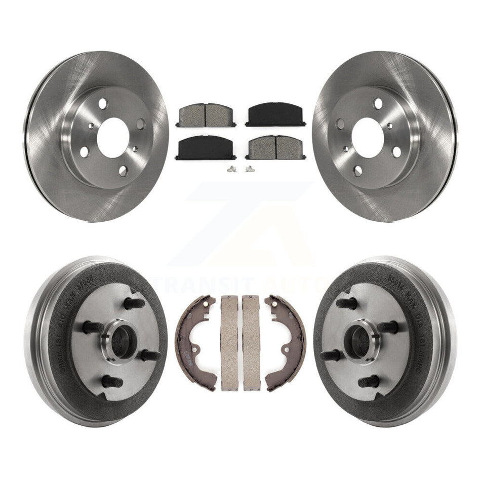 Front Rear Disc Brake Rotors Semi-Metallic Pads And Drum Kit For Toyota Tercel Paseo K8S-103211
