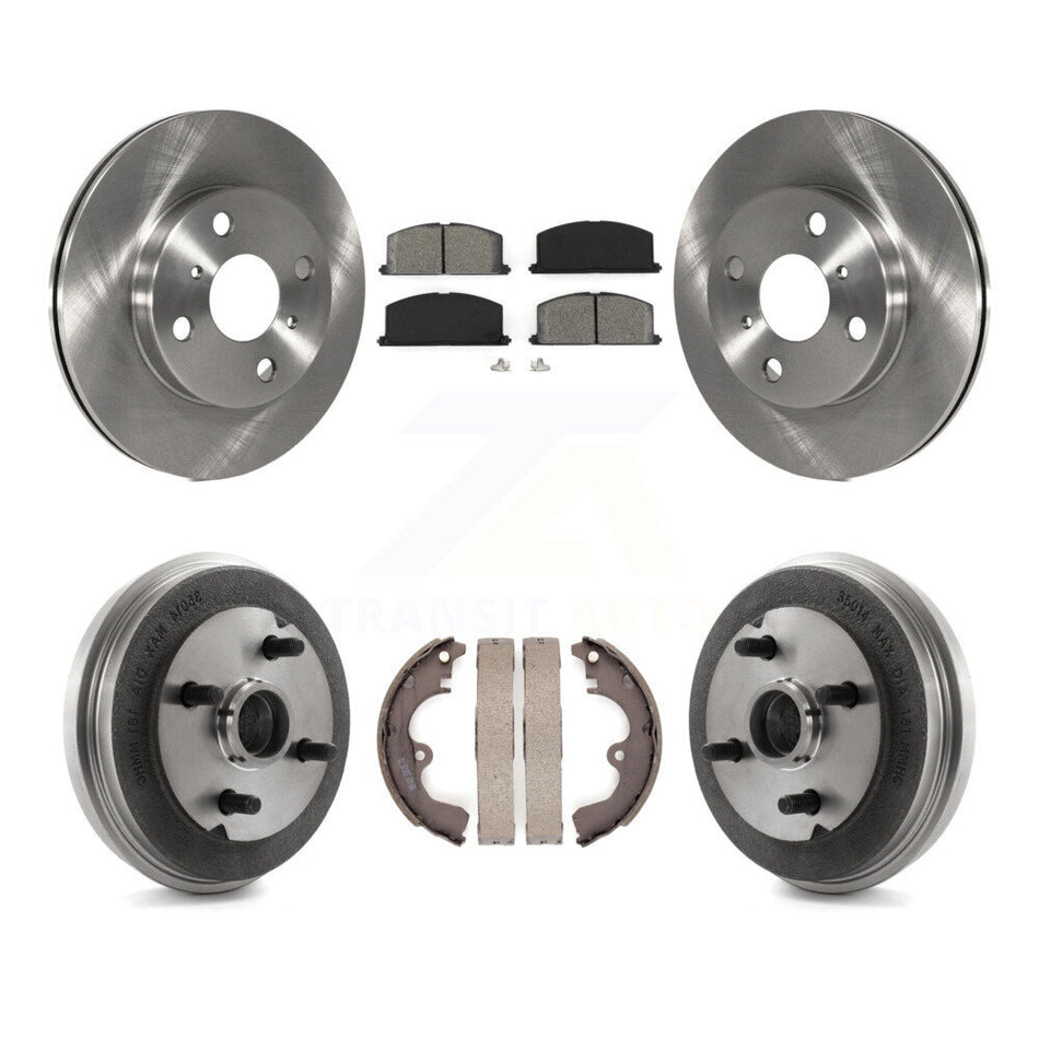 Front Rear Disc Brake Rotors Semi-Metallic Pads And Drum Kit For Toyota Tercel Paseo K8S-103211