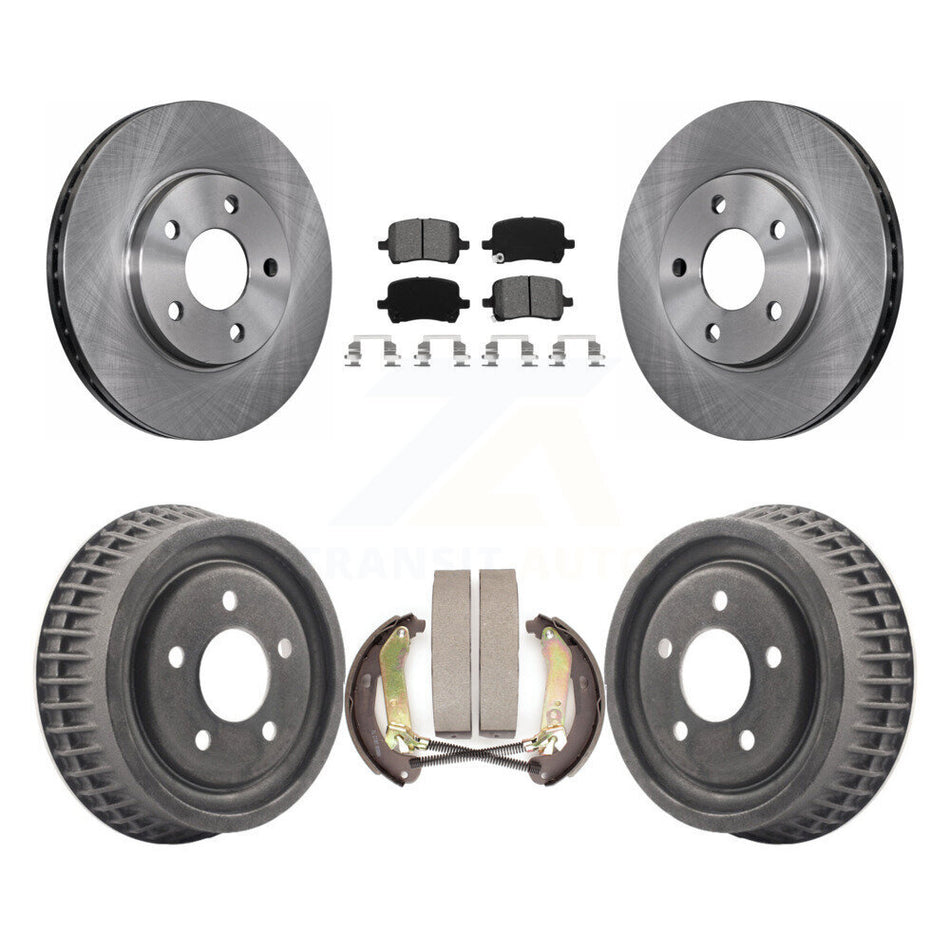 Front Rear Disc Brake Rotors Semi-Metallic Pads And Drum Kit For 2004 Chevrolet Malibu rear brakes With 276mm Diameter Rotor K8S-103216