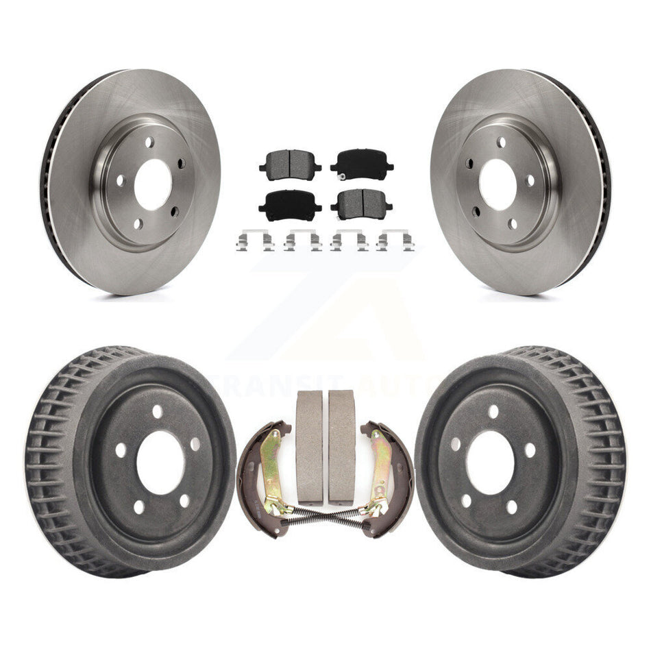 Front Rear Disc Brake Rotors Semi-Metallic Pads And Drum Kit For 2004 Chevrolet Malibu rear brakes With 296mm Diameter Rotor K8S-103217