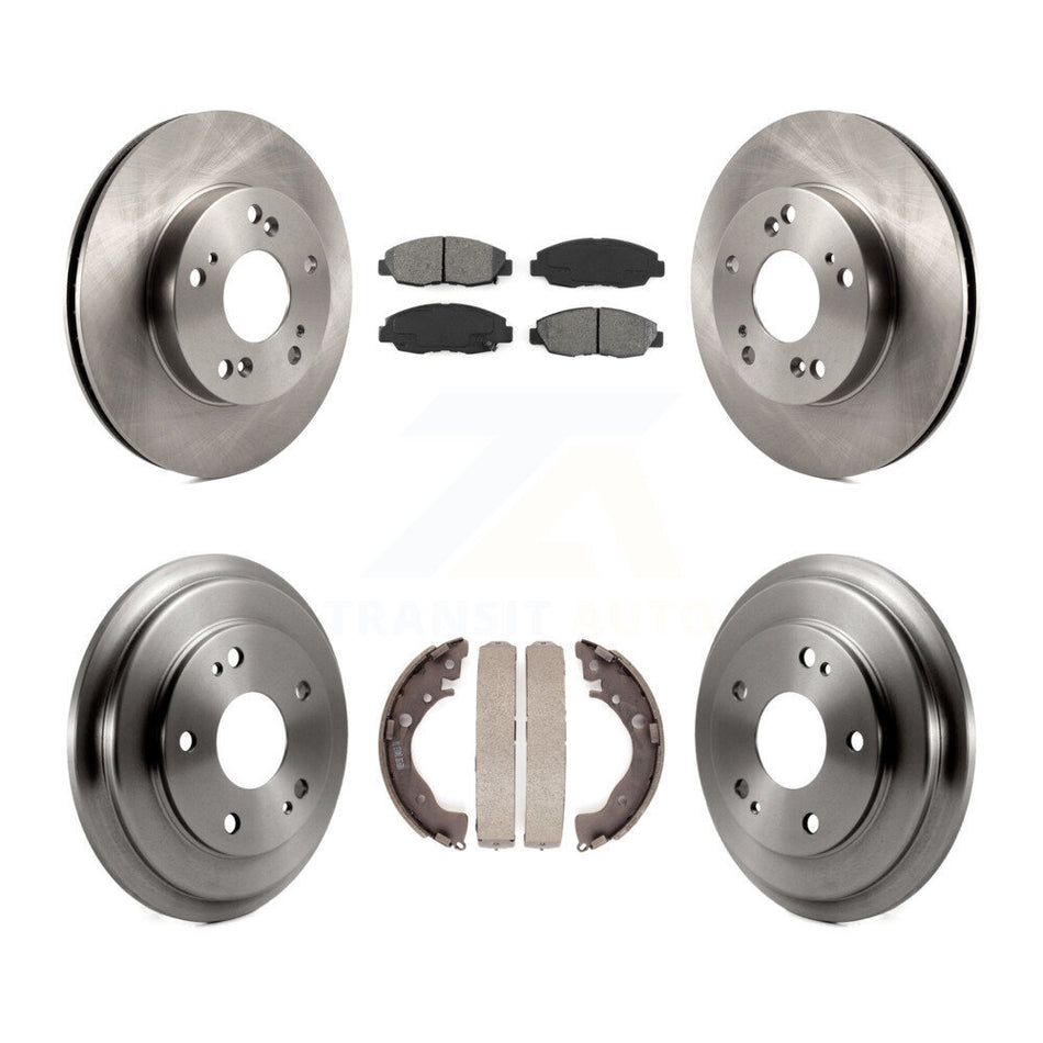 Front Rear Disc Brake Rotors Semi-Metallic Pads And Drum Kit For Honda Civic K8S-103238