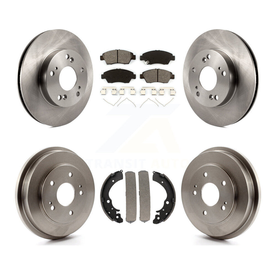 Front Rear Disc Brake Rotors Semi-Metallic Pads And Drum Kit For Honda Civic K8S-103239