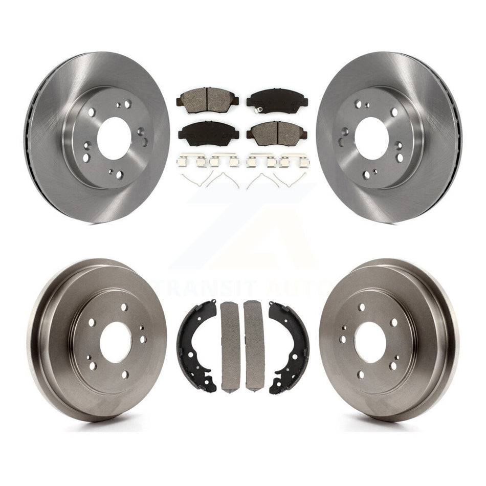 Front Rear Disc Brake Rotors Semi-Metallic Pads And Drum Kit For 2006-2008 Honda Civic Hybrid K8S-103244