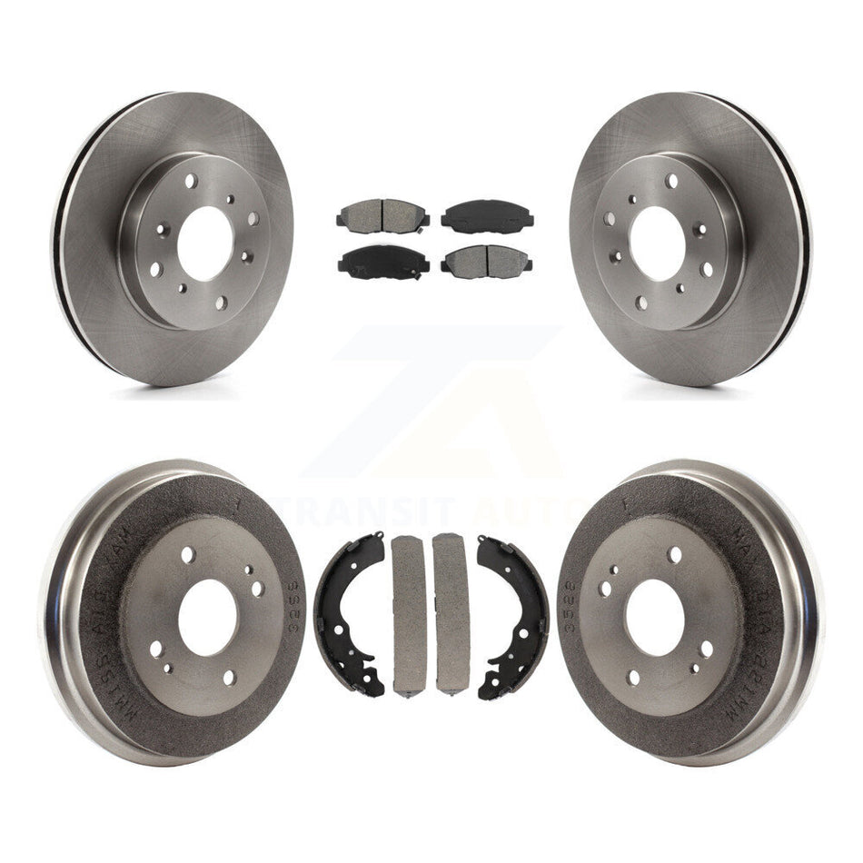 Front Rear Disc Brake Rotors Semi-Metallic Pads And Drum Kit For 1998-2002 Honda Accord Coupe with 2.3L K8S-103247