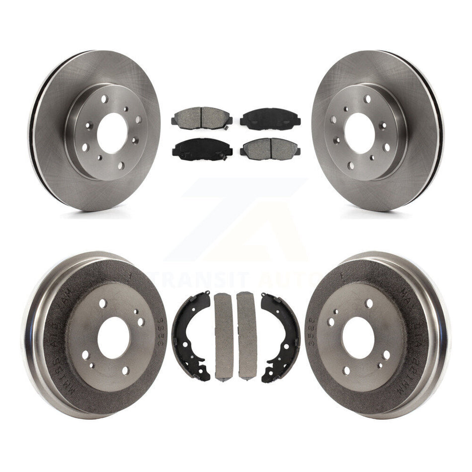 Front Rear Disc Brake Rotors Semi-Metallic Pads And Drum Kit For 1998-2002 Honda Accord Sedan with 2.3L K8S-103248